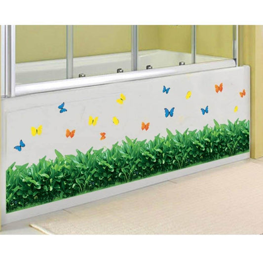 Adhesivos de pared de hierba y mariposas