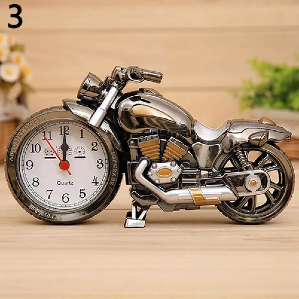 Reloj despertador Vintage con diseño de motocicleta