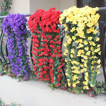 Añade un toque clásico y floral a cualquier espacio con este ramo de orquídeas artificiales